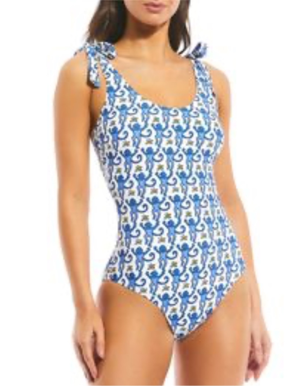 Roller Rabbit Women’s Classic Blue Monkey One Piece Swimsuit Size Medium M